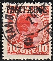 FRIMÆRKER DANMARK | 1919-20 - AFA 1 - 10 øre rød Postfærge - Lux Stemplet "FANØ"